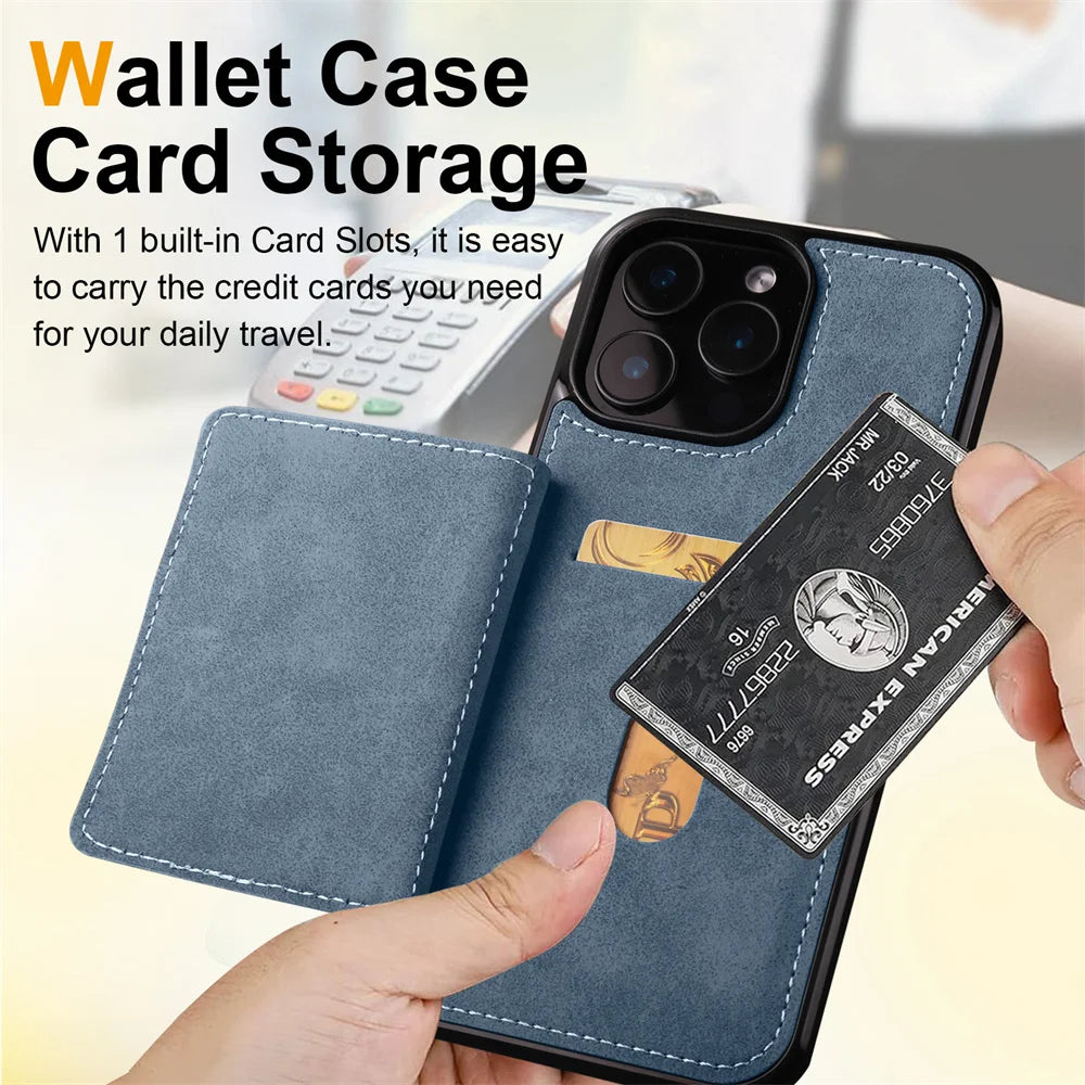 Luxury Leather Case For iPhone 16 15 14 13 12 11 Pro Max Case Cover For iPhone 16 15 14 Plus IP 16E 17 Air Phone Case Flip Cover