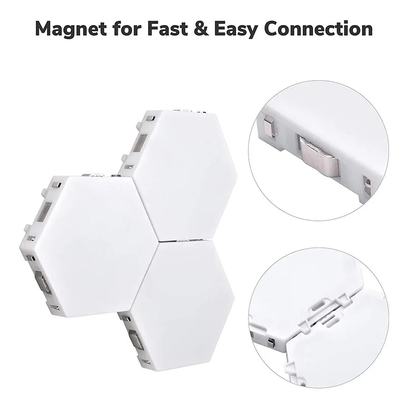 Quantum lamp LED Panel Light Magnetic Hexagons Modular Touch Sensitive sensor Creative LED Wall Panel Lights for DIY Decoration