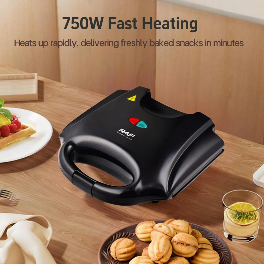 Electric Walnut Cake Waffle Maker With Nuts 12 Holes Cooking Kitchen Biscuits Making for Baking Business Nuts Waffle