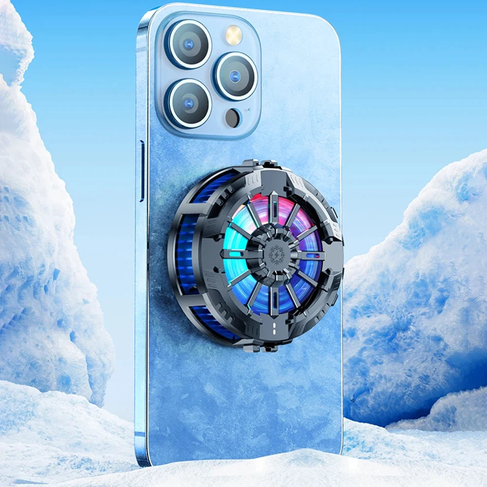 Magnetic & Back Clip Mobile Phone Radiator Cooler for PUBG RGB Mobile Phone Gaming Cooler for Apple Samsung Xiaomi Mobile Phone