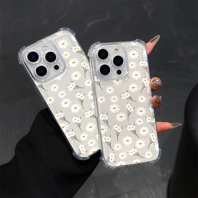 Daisy Flower Phone Cases For Samsung Galaxy S21 Ultra S22 S20 FE Plus Note 20 Ultra A54 A35 A34 A14 A24 A52 A05 A05S A53 A33 A04