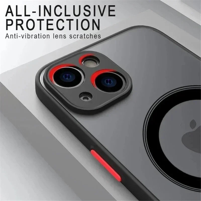 2026 NEW Hard Matte Case For iPhone 17 16 15 14 13 12 Pro Max Plus Phone Magsafe Magnetic ireless Charge Cover funda Capa