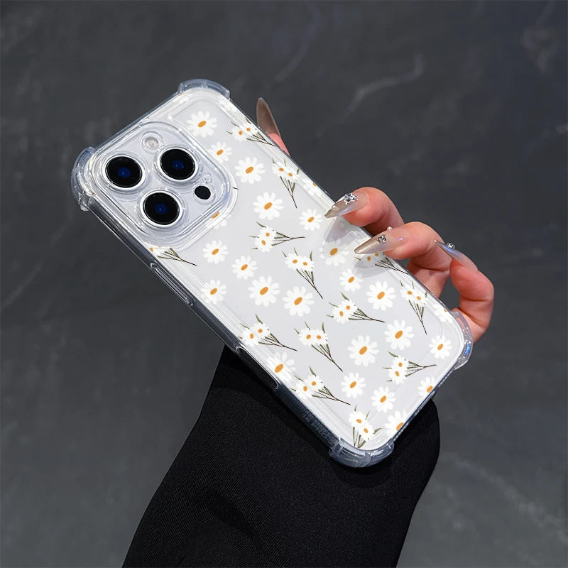 Daisy Flower Phone Cases For Samsung Galaxy S21 Ultra S22 S20 FE Plus Note 20 Ultra A54 A35 A34 A14 A24 A52 A05 A05S A53 A33 A04