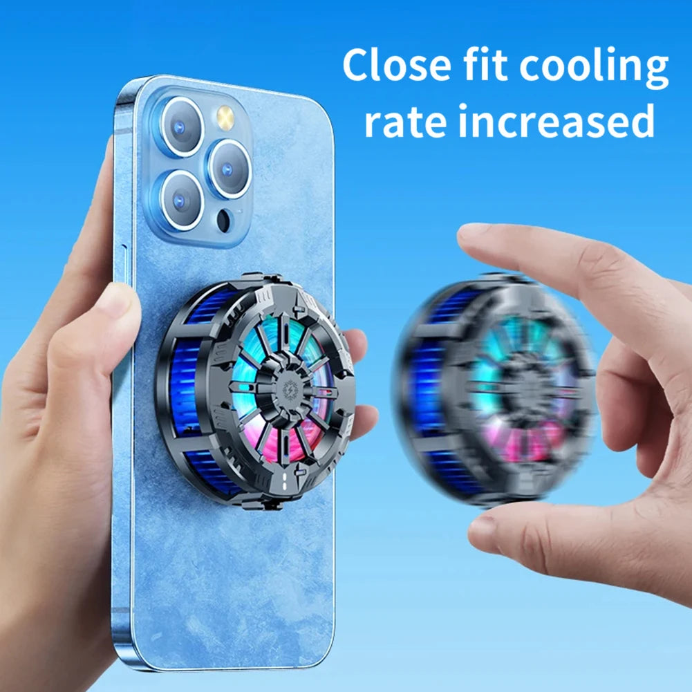Magnetic & Back Clip Mobile Phone Radiator Cooler for PUBG RGB Mobile Phone Gaming Cooler for Apple Samsung Xiaomi Mobile Phone