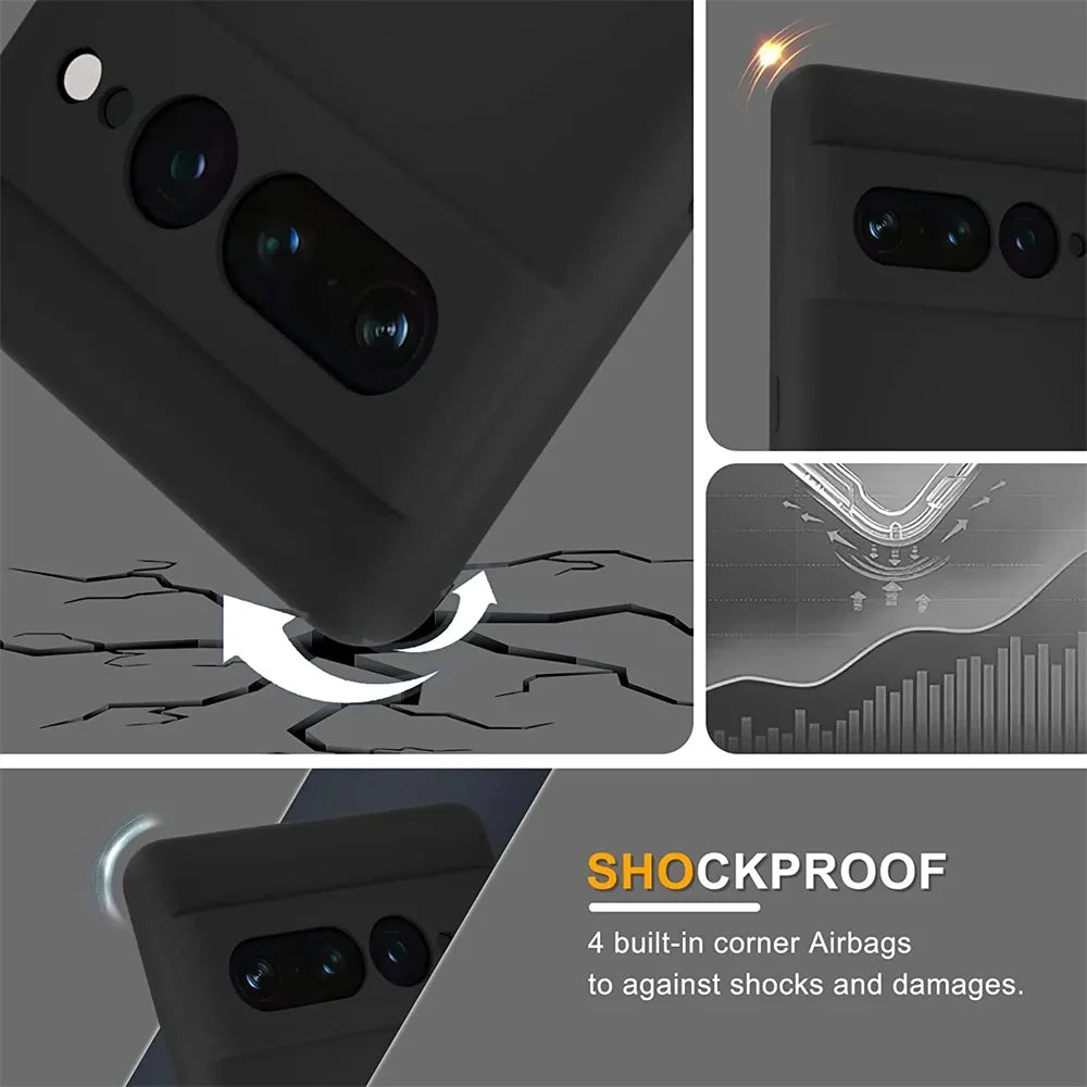 Liquid Silicone Soft Solid Color For Google Pixel 9 9A Shockproof Cases For Google Pixel 6 7 6A 7A Case Pixel 8 Pro 7A 7 Cover
