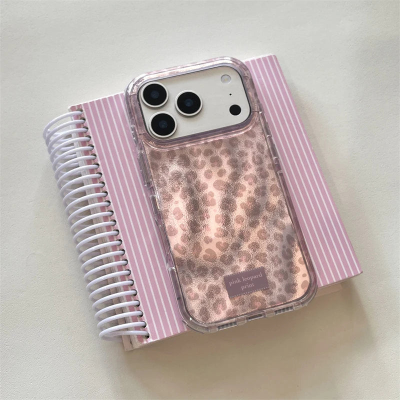 Fashion Pink Leopard Pattern Phone Case Suitable For iPhone 13 14 15 16 17 Pro Promax 2026 New Anti-fall Phone Protective Case 5 sold