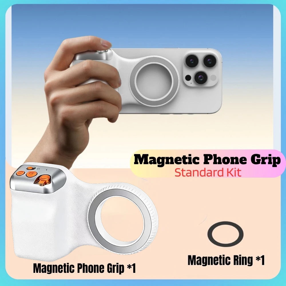2026 New Magnetic Camera Grip with Remote Shutter Fill Light Remote Control Handle Universal for iPhone Androids Phones