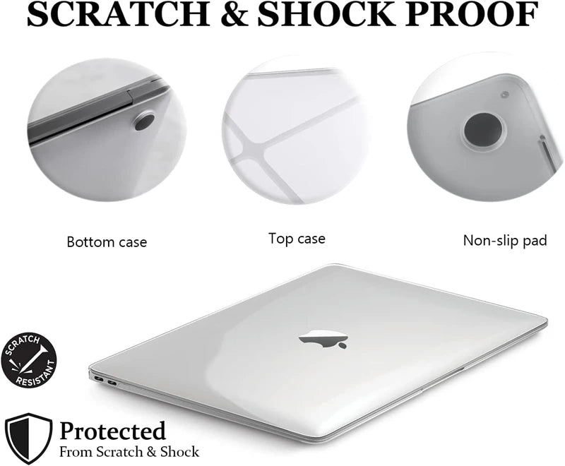 Crystal Clear Laptop Case for Macbook Air 13.6 M4 15 M3 Hard Cover for Mac Book Pro 13 M1 M2 14 M4 16 2025 Sleeve Accessories