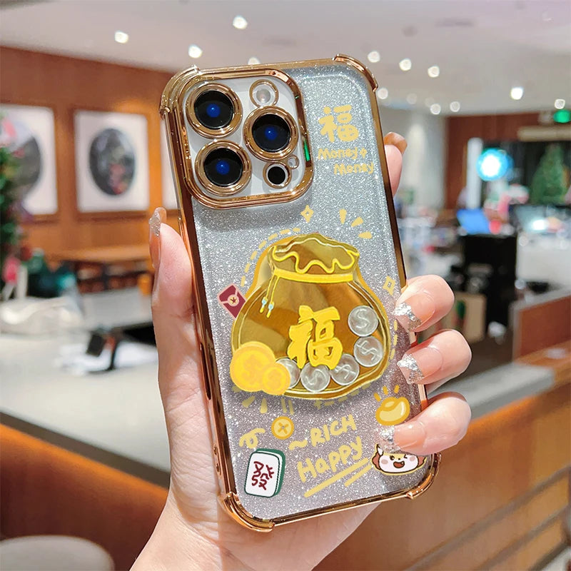 2026 New Year 3D Lucky Bag Phone Case For Samsung Galaxy S22 S21 S20 Plus Ultra FE A57 A37 A05 A06 A05S A54 A24 A23 A52 Cover