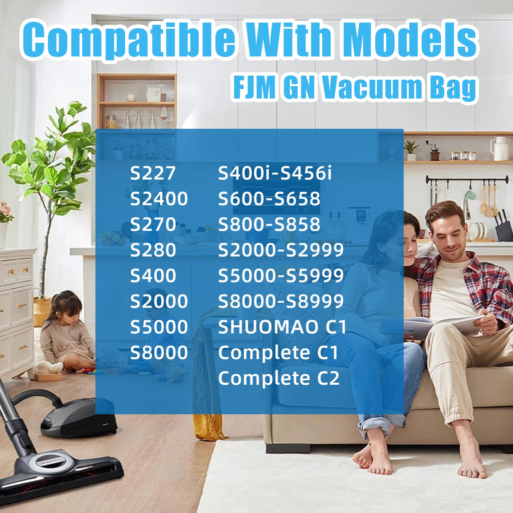 3D Dust Bags For Miele GN Vacuum Bags, Replacement for Miele Classic C1 Complete C1, C2, C3, S400i S600 S2 S5 S8 Series