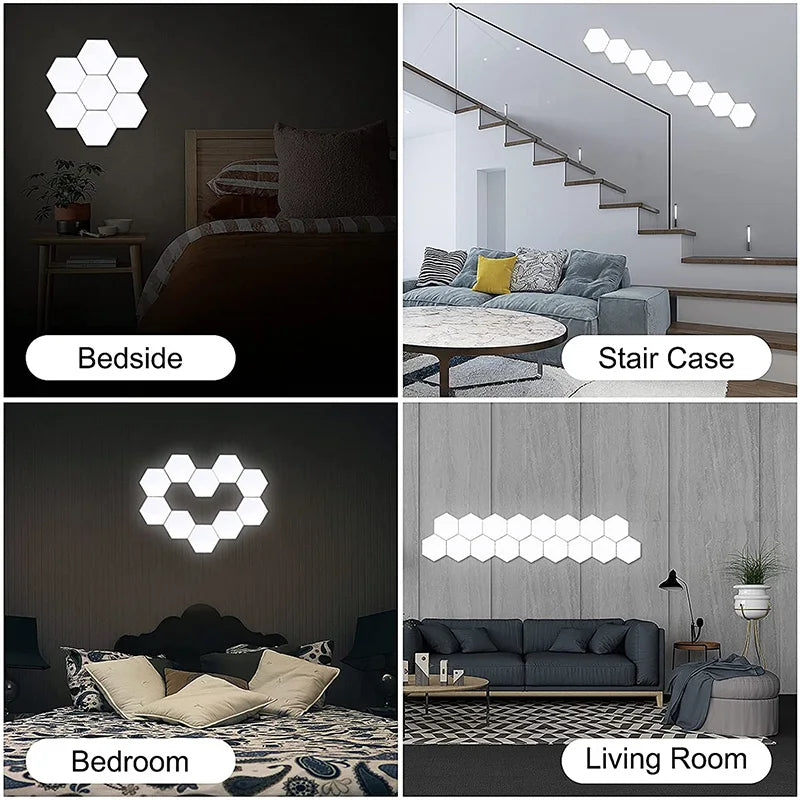 Quantum lamp LED Panel Light Magnetic Hexagons Modular Touch Sensitive sensor Creative LED Wall Panel Lights for DIY Decoration