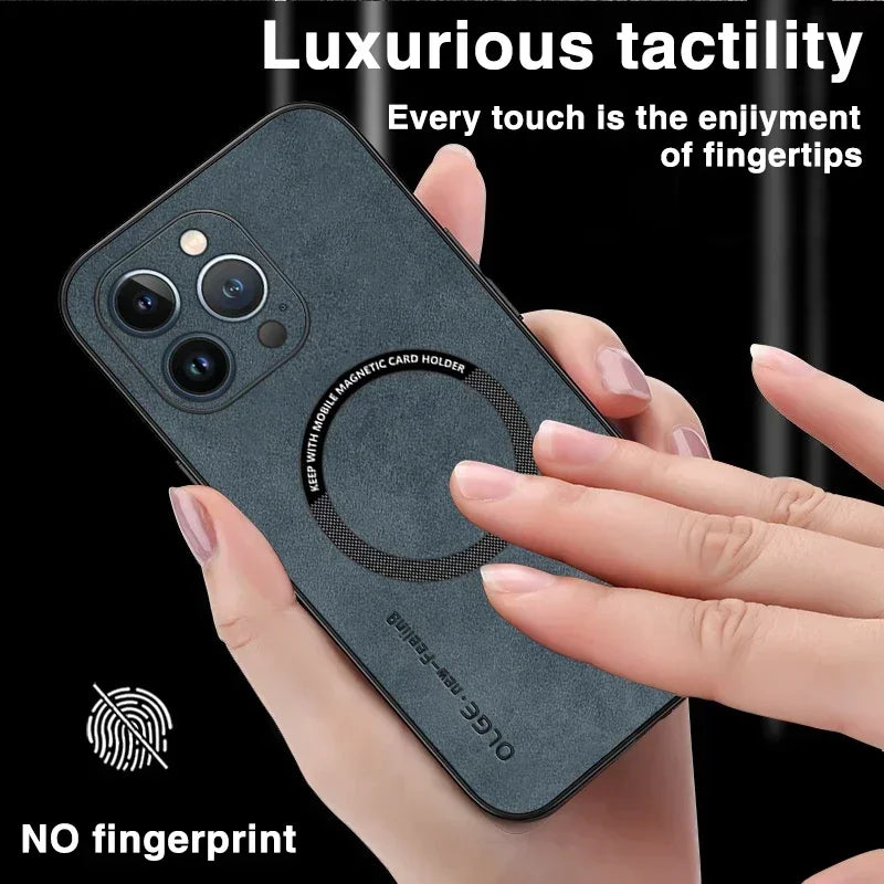 Magnetic Leather Case For iPhone 17 15 16 Pro Max 14 13 12 11 Pro Max XS XR X 8 7 Plus SE 2022 Wireless Charging Phone Cover