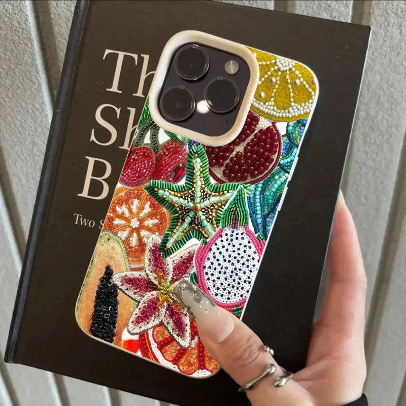 Retro Fruit Pattern Phone Case For iPhone 17 Pro Max 16 15 14 13 12 11 Pro Max 16e X XR XS Max 15 14 Plus Shockproof Soft Cover