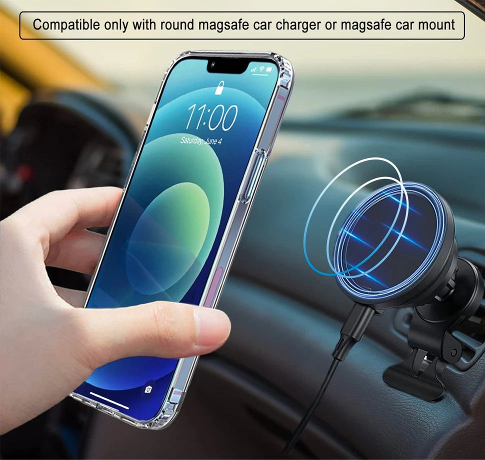 Stand Clear Magnetic Phone Case for iPhone 17 Pro Max Air 13 12 Mini 16 15 14 11 Cases with Kickstand Transparent Holder Cover