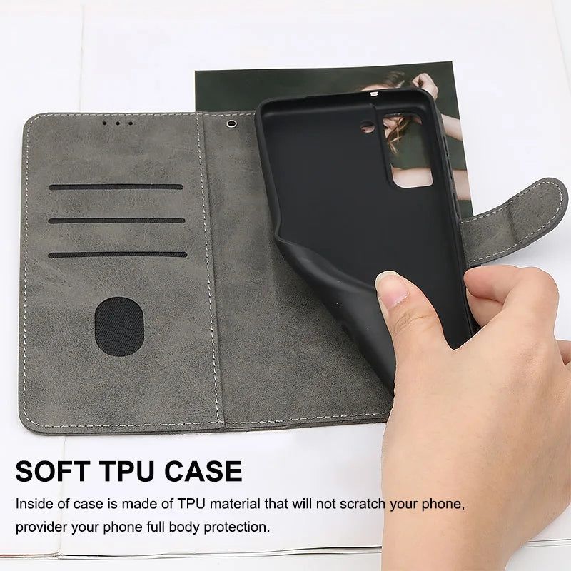 Wallet Card Framework Magnetic Flip Leather Phone Case For Samsung Galaxy A17 A07 A16 A06 A26 A36 A56 S25 S25Plus S25Ultra Edge