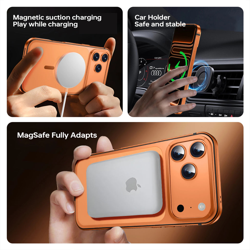 2026 NEW Original Dual Color Magnetic Backplate for IPhone 17 Pro/Pro Max Alloy Phone Case, Resistant To Yellowing and Aging