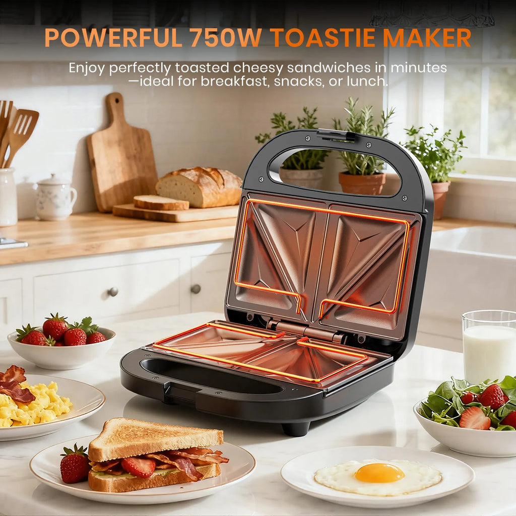 SUPERLEX Stainless Steel Sandwich Maker With Non-stick Plates Cool Touch Handle 750W Powerful Toaster Maker Suitable For House
