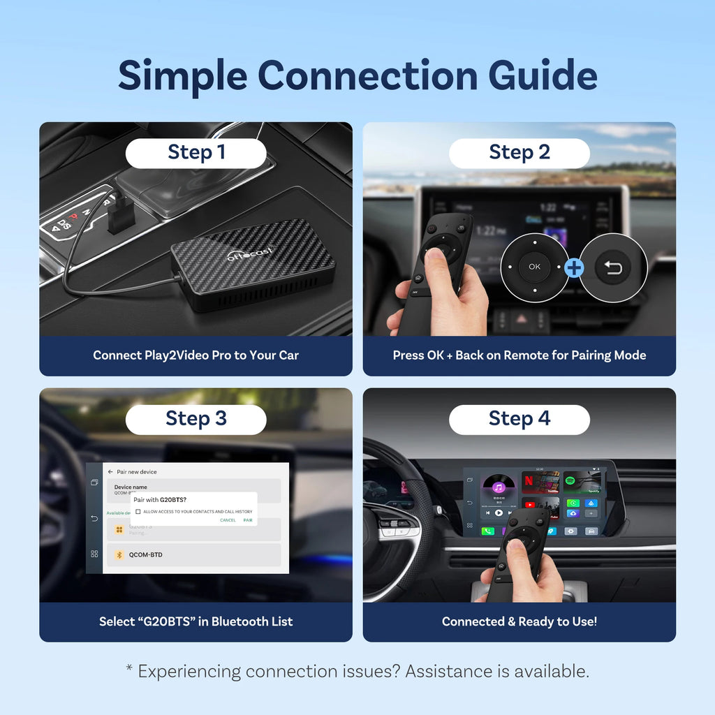 Ottocast Play2video Pro 2026 Android Auto Wireless Box Carplay Ai Box Video Carplay TV Box For Youtube Netflix IPTV Car Accessor