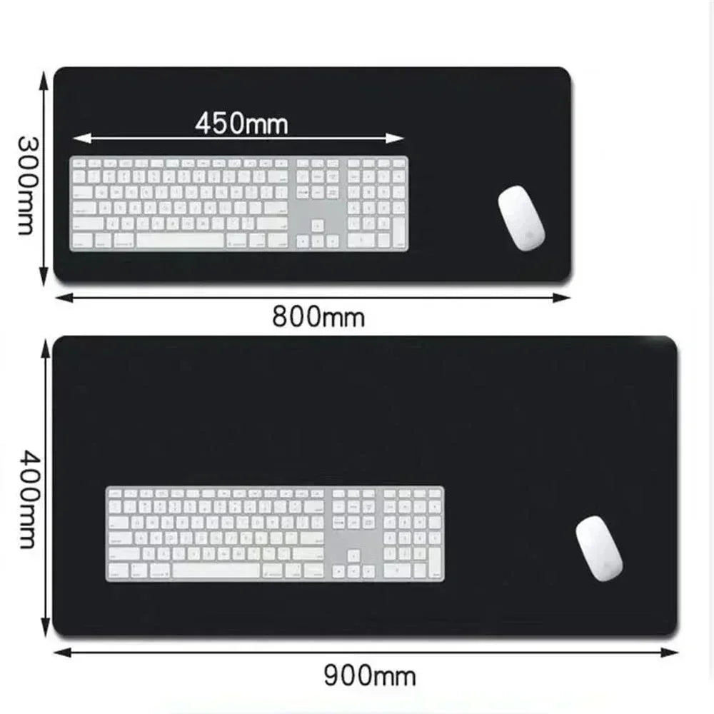 Large Black Mouse Pad Solid Color Gaming Mat Desktop Leather Waterproof Anti-Scratch Mousepad For Computer PC Laptop Accessories