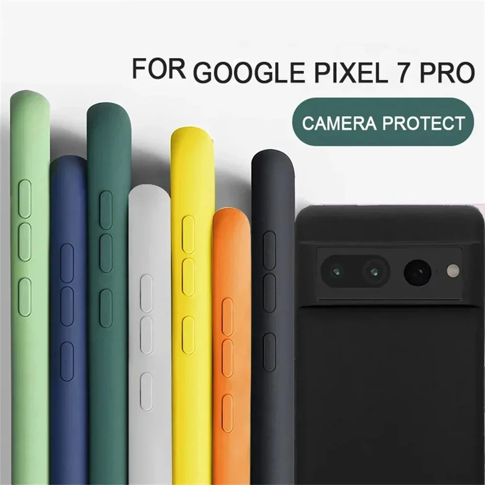 Liquid Silicone Soft Solid Color For Google Pixel 9 9A Shockproof Cases For Google Pixel 6 7 6A 7A Case Pixel 8 Pro 7A 7 Cover