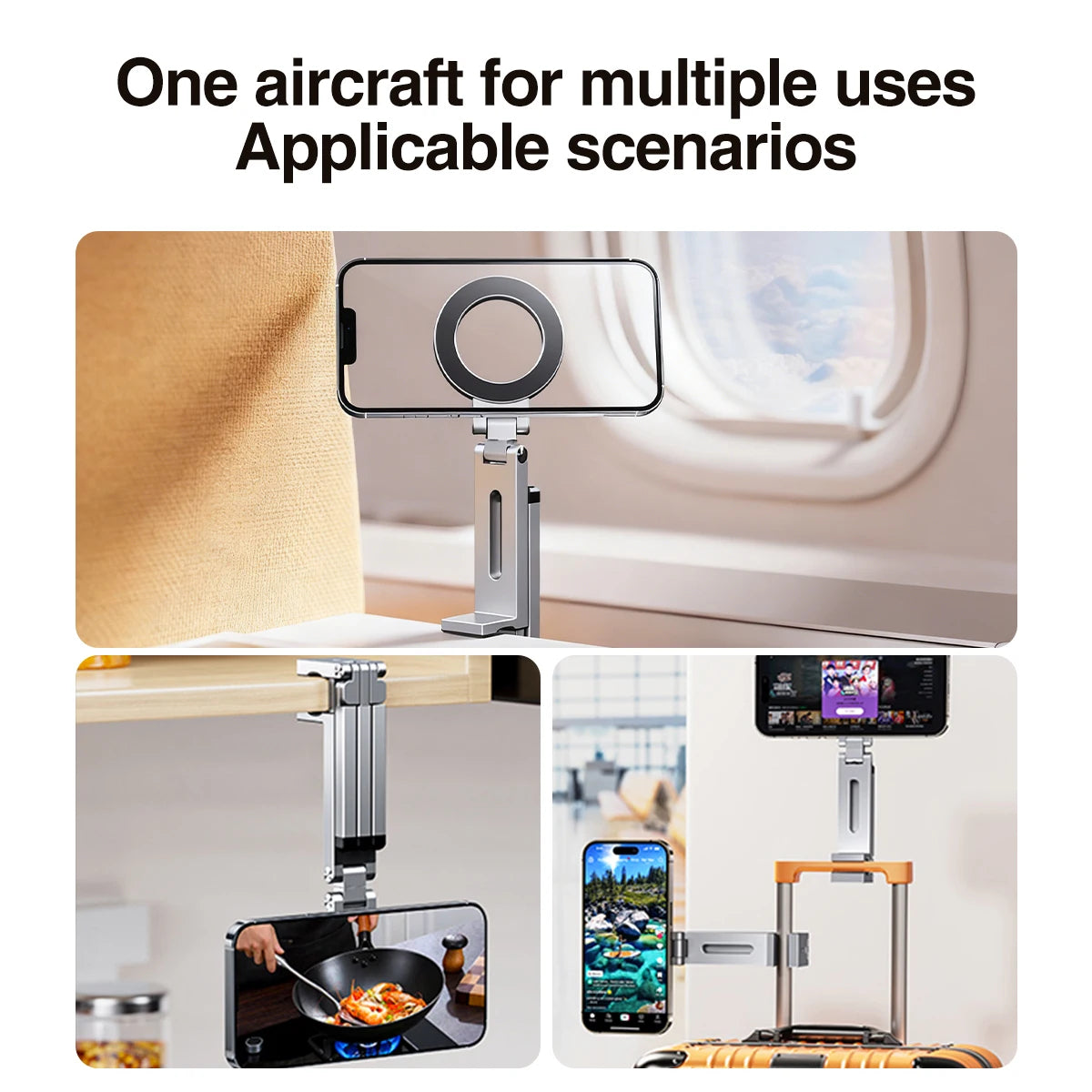 Foldable Magnetic Phone Tripod Holder 360 Rotating Portable Stand For iPhone Samsung Travel Video Shooting Desk Plane Train