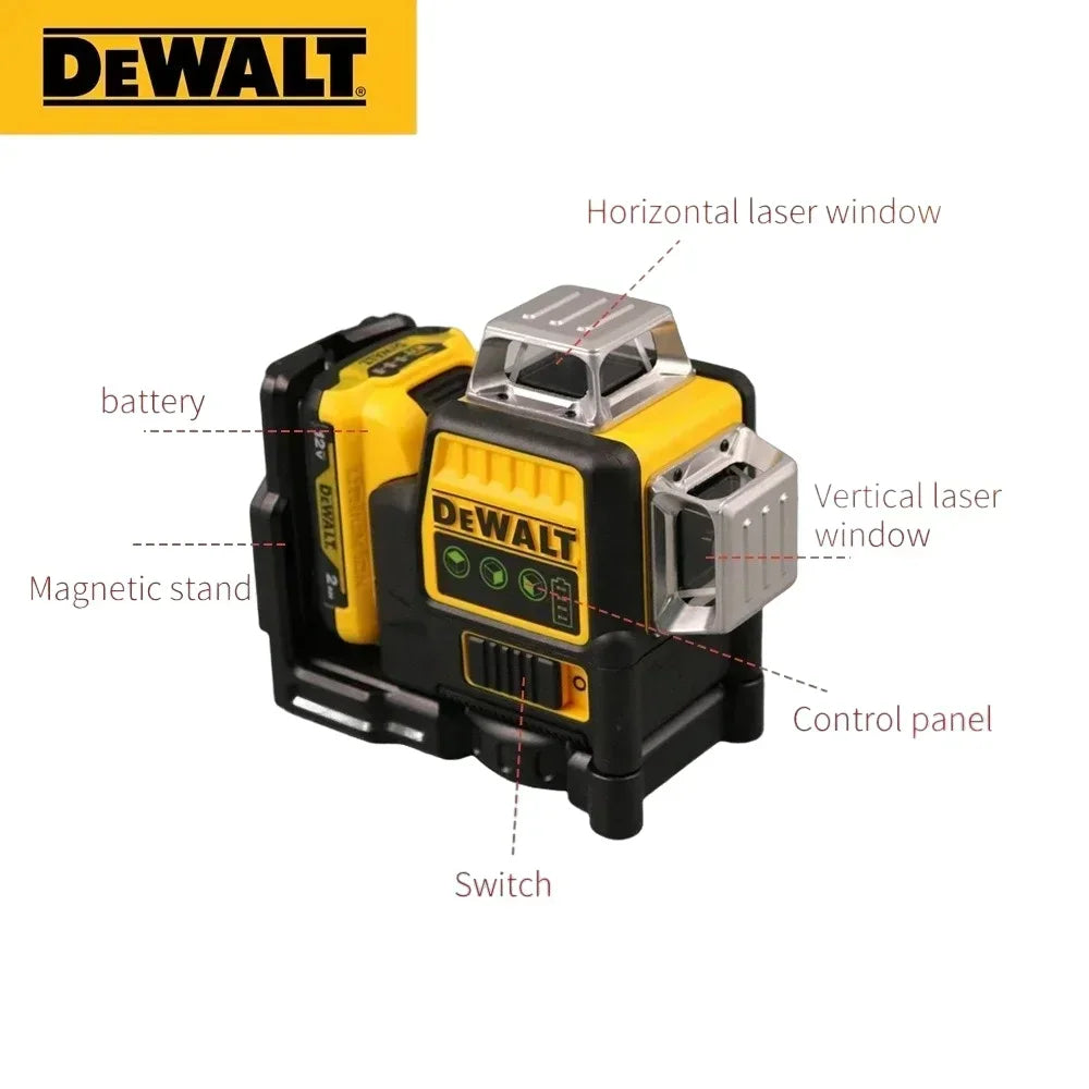 DEWALT DW089LG 12V Laser Level Self Levelling 12 Line 3 Sides*360 Degree Self-Leveling Horizontal And Vertical Cross Line Tools