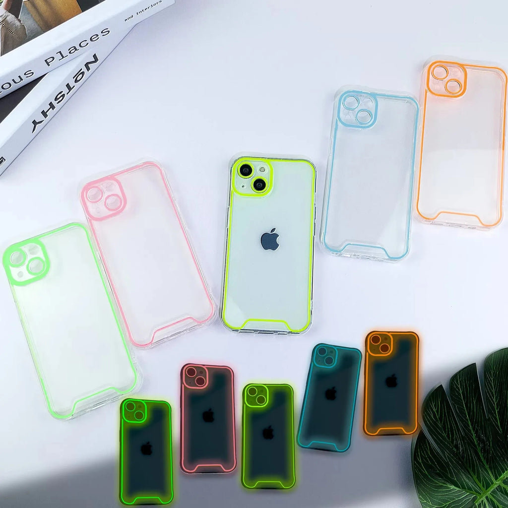 2026 New Luminous Clear Soft TPU Phone Case for iPhone 17 16 15 14 Pro Max 16 15 14 Plus 13 12 XR 11 Anti-Knock Protective Cover