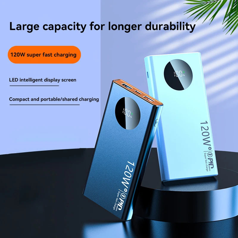 500000mAh High Capacity Power Bank 120W Fast Charging Powerbank Portable Battery Charger For iPhone Samsung Huawei Xiaomi 2026