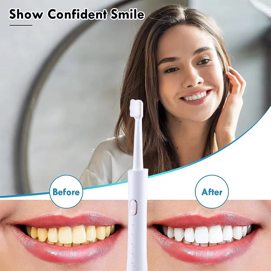 New Design Electric Sonic Toothbrush Soft Bristle 6 Cleaning modes LED Display IPX7 Waterproof USB Fast Charging Oral Care Tool