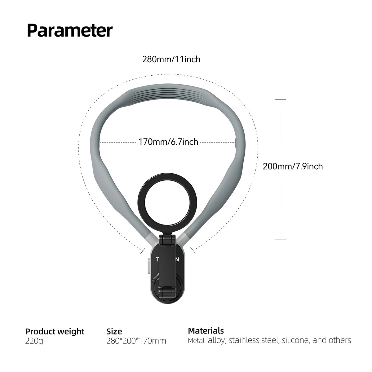 TELESIN Silicone Magnetic Quick Release Neck Mount Hold for IPhone 15 14 13 12 11 10 SAMSUNG HUAWEI XIAOMI Phone Accessories