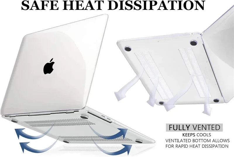 Crystal Clear Laptop Case for Macbook Air 13.6 M4 15 M3 Hard Cover for Mac Book Pro 13 M1 M2 14 M4 16 2025 Sleeve Accessories