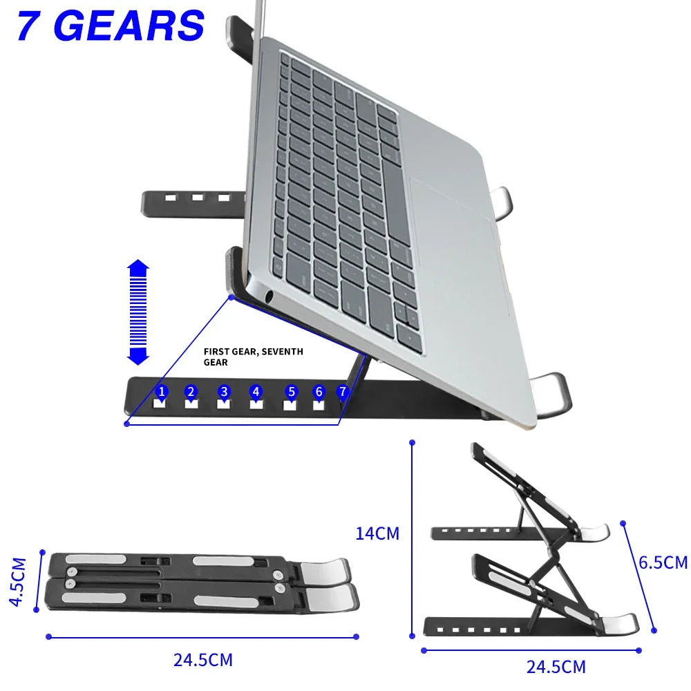 Foldable Laptop Stand 7 Levels ABS Portable Tablet Computer Bracket Universal Pad PC Holder for Macbook Apple Air Pro Lenovo