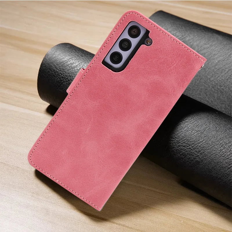 Wallet Card Framework Magnetic Flip Leather Phone Case For Samsung Galaxy A17 A07 A16 A06 A26 A36 A56 S25 S25Plus S25Ultra Edge