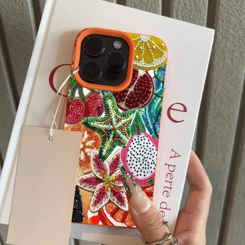 Retro Fruit Pattern Phone Case For iPhone 17 Pro Max 16 15 14 13 12 11 Pro Max 16e X XR XS Max 15 14 Plus Shockproof Soft Cover
