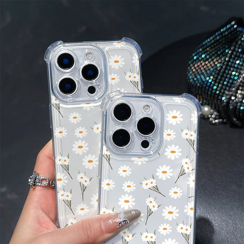 Daisy Flower Phone Cases For Samsung Galaxy S21 Ultra S22 S20 FE Plus Note 20 Ultra A54 A35 A34 A14 A24 A52 A05 A05S A53 A33 A04