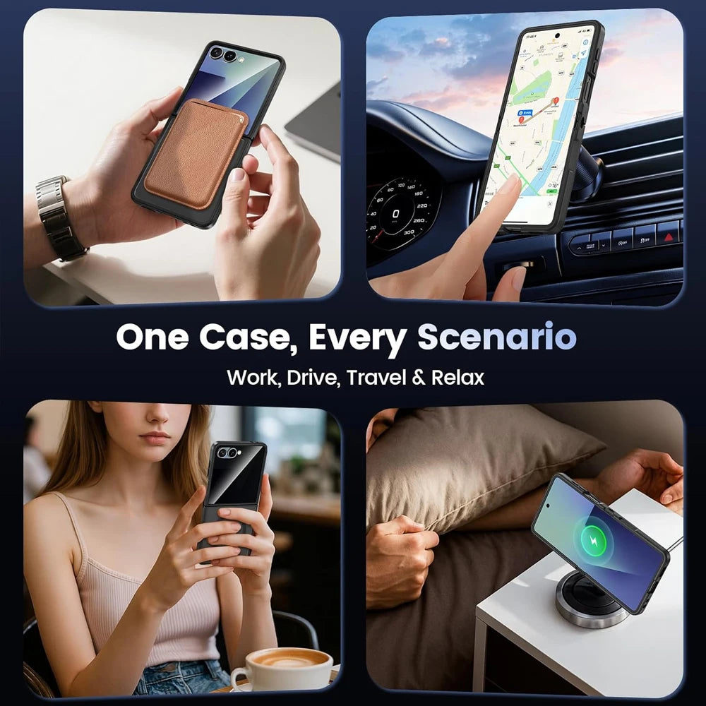 Magnetic Wireless Charging Mobile Phone Case for Samsung Galaxy Z Flip 7 Cases Slim Rugged Translucent Cover with Magnet