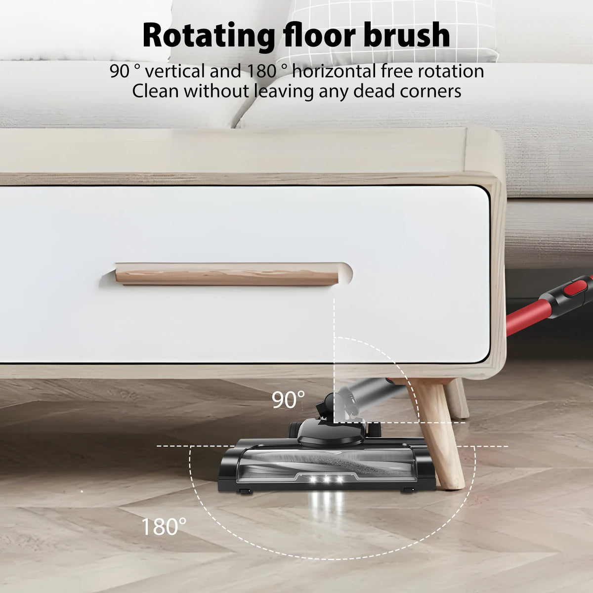 Cordless Stick Vacuum Cleaner,15000PA Cordless Vacuum Cleaner 8 in 1,Handheld Stick Vacuum with LED Light,3000mAh Battery
