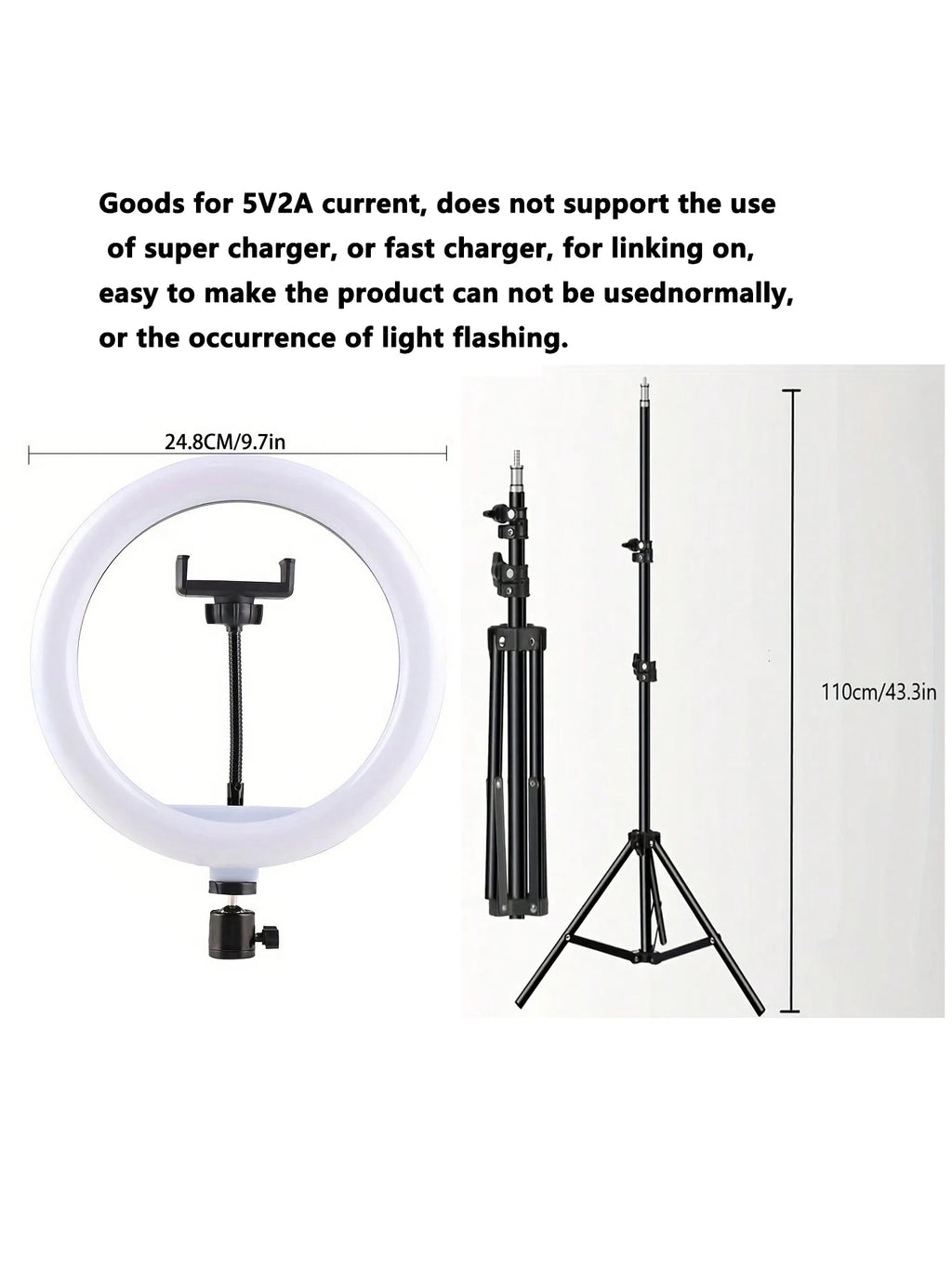 110cm Tripod Stand with 10-Inch Ring Light Live Stream Selfie Kit