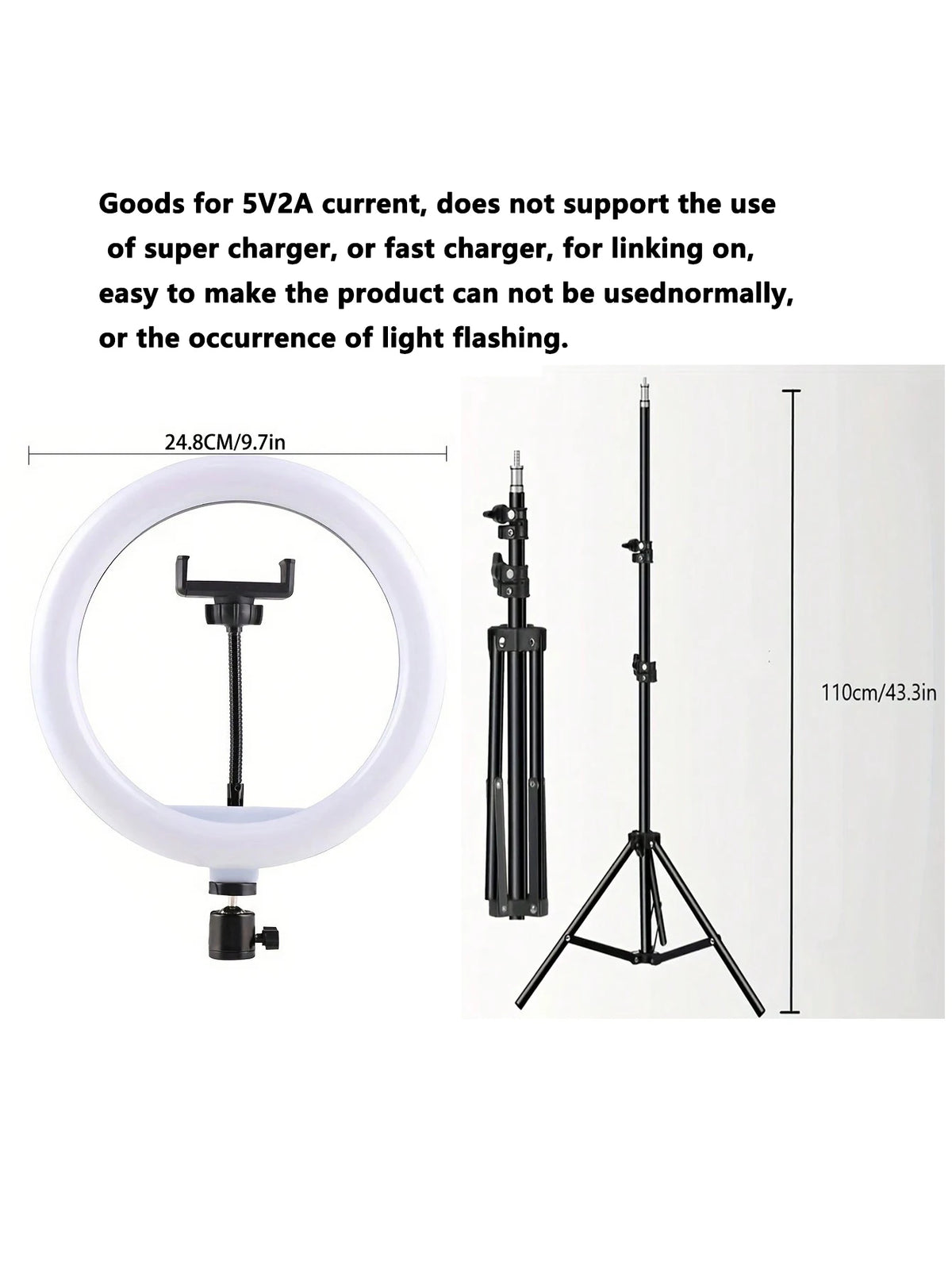 110cm Tripod Stand with 10-Inch Ring Light Live Stream Selfie Kit