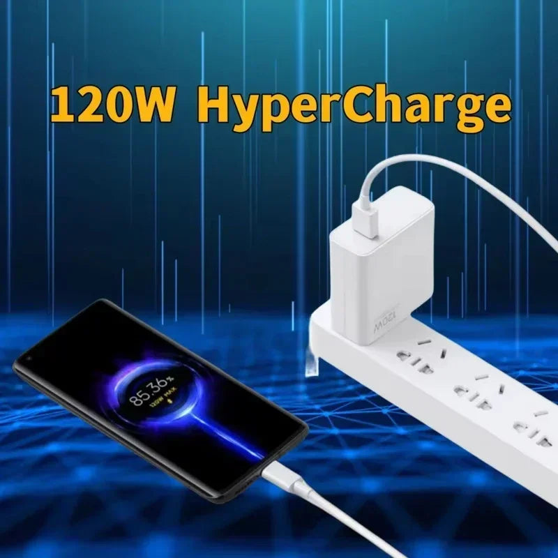 Lenovo 120W Ultra Fast Charging Phone Charger Quick USB to Type-C High-performance Adapter For iPhone Samsung Huawei