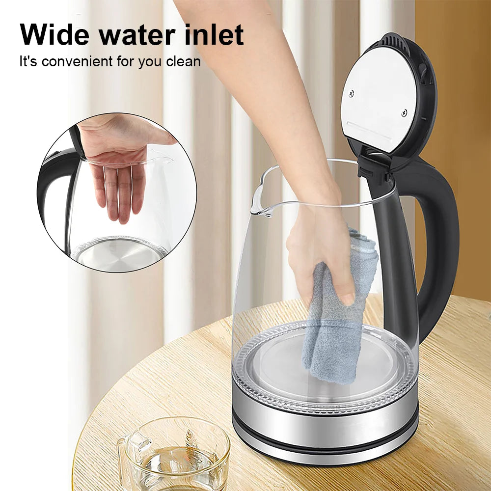 220V 2000W Electric Glass1.8L Kettle UK Plug