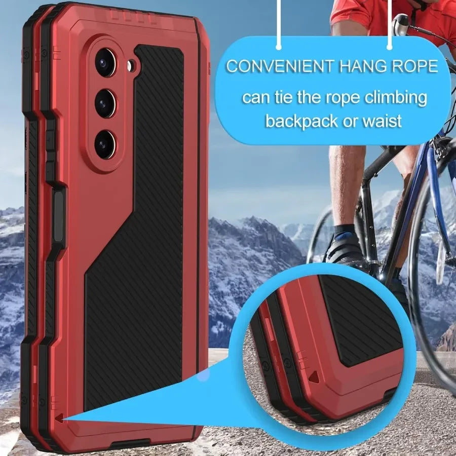 3 Layers Heavy Duty Metal Phone Case For Samsung Z Fold 7 6 5 4 Shockproof Aluminium Silicone Cover With Stand Screen Soft Film