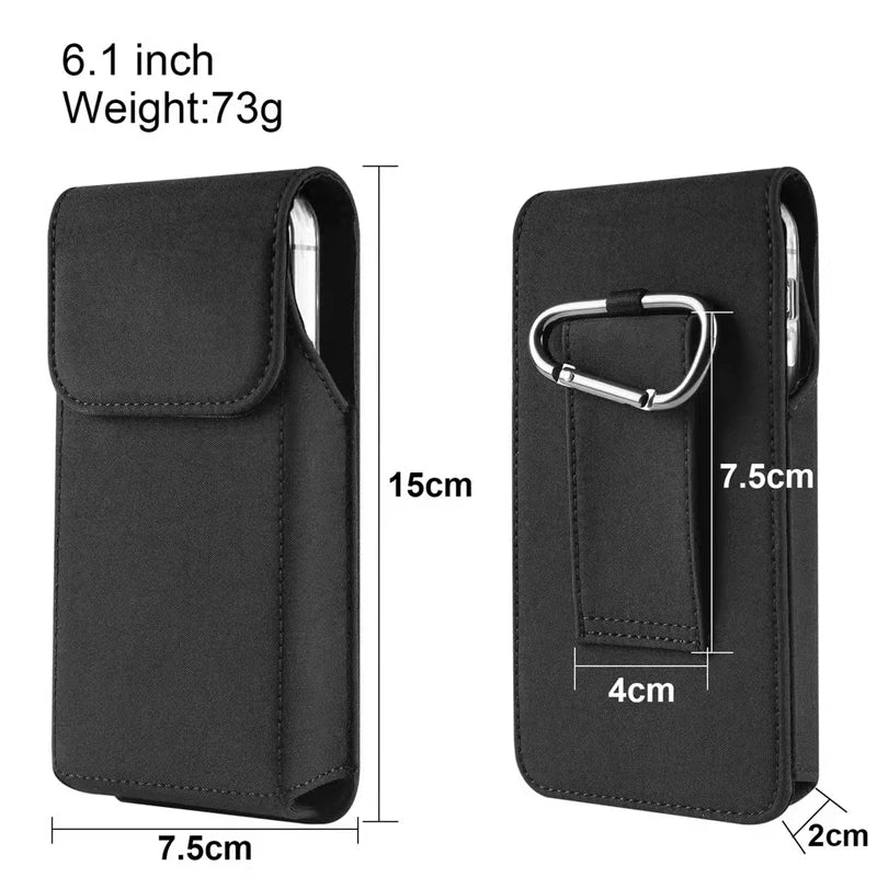 For Samsung S25 S24 S23 S22 S21Plus S24 Ultra S24 FE Smart phone Case Belt Clip Holster Nylon Cloth Bag Flip Cover Phone Pouch