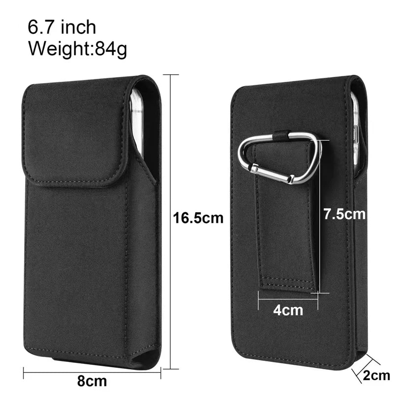 For Samsung S25 S24 S23 S22 S21Plus S24 Ultra S24 FE Smart phone Case Belt Clip Holster Nylon Cloth Bag Flip Cover Phone Pouch