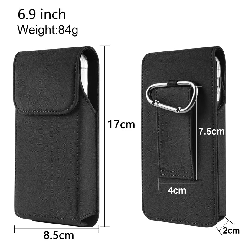 For Samsung S25 S24 S23 S22 S21Plus S24 Ultra S24 FE Smart phone Case Belt Clip Holster Nylon Cloth Bag Flip Cover Phone Pouch