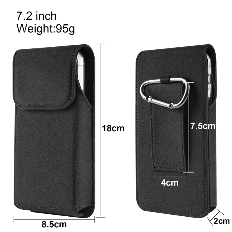For Samsung S25 S24 S23 S22 S21Plus S24 Ultra S24 FE Smart phone Case Belt Clip Holster Nylon Cloth Bag Flip Cover Phone Pouch