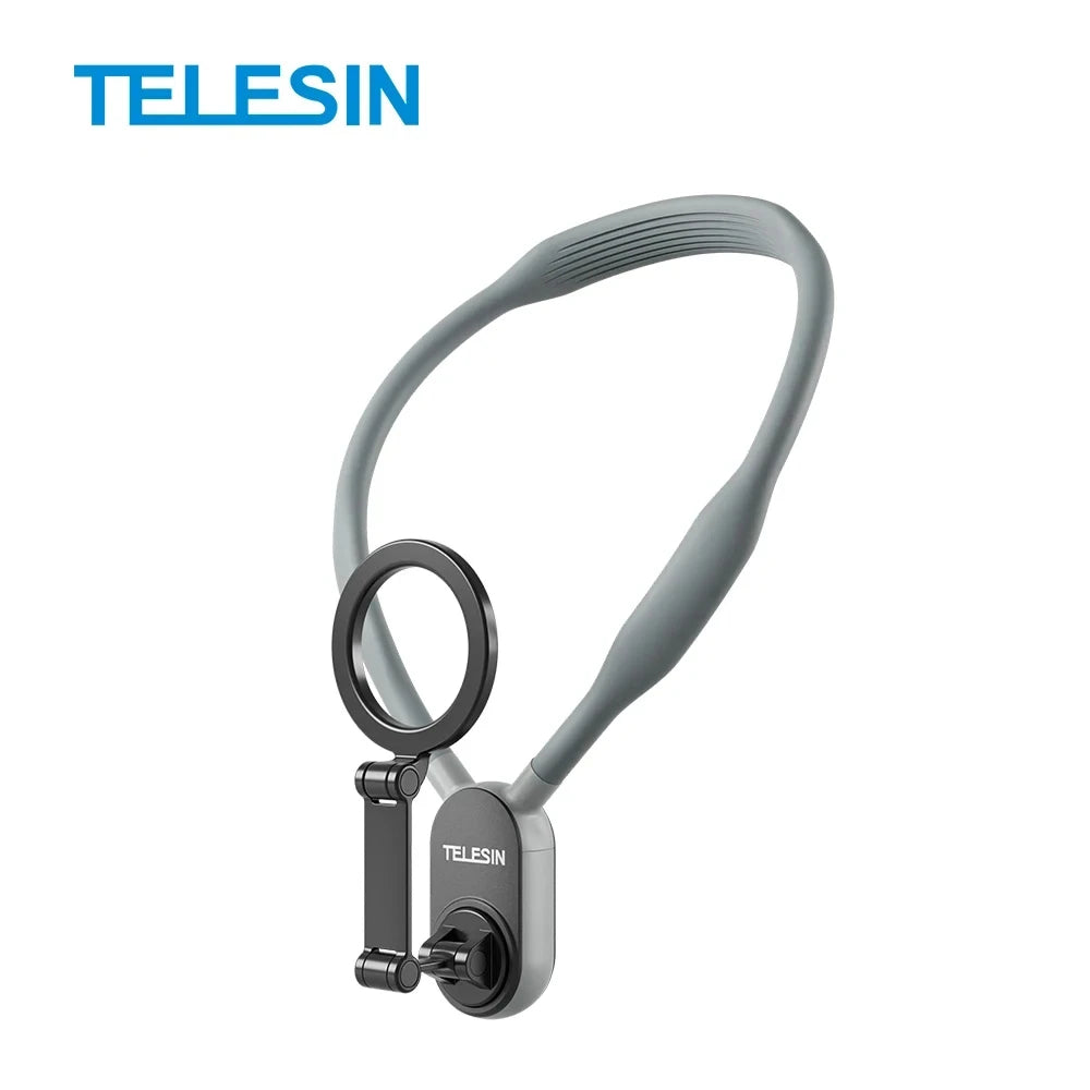 TELESIN Silicone Magnetic Quick Release Neck Mount Hold for IPhone 15 14 13 12 11 10 SAMSUNG HUAWEI XIAOMI Phone Accessories