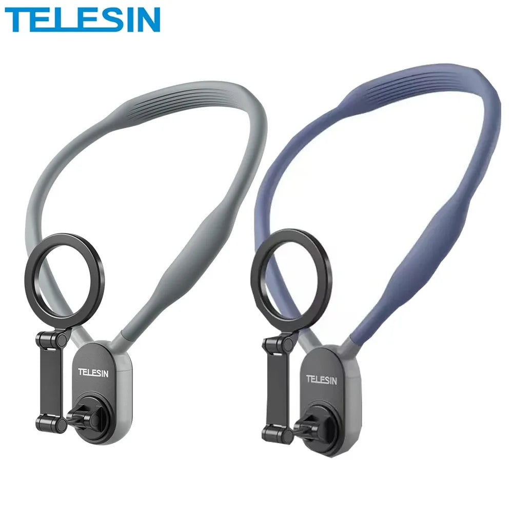 TELESIN Silicone Magnetic Quick Release Neck Mount Hold for IPhone 15 14 13 12 11 10 SAMSUNG HUAWEI XIAOMI Phone Accessories