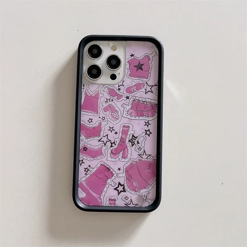 Wildflower 3D Girls Grassland rabbit Phone Case for iPhone 16 15 14 13 12 17 Pro Max Plus Air 17pro WF Pointe ballet shoes Cover