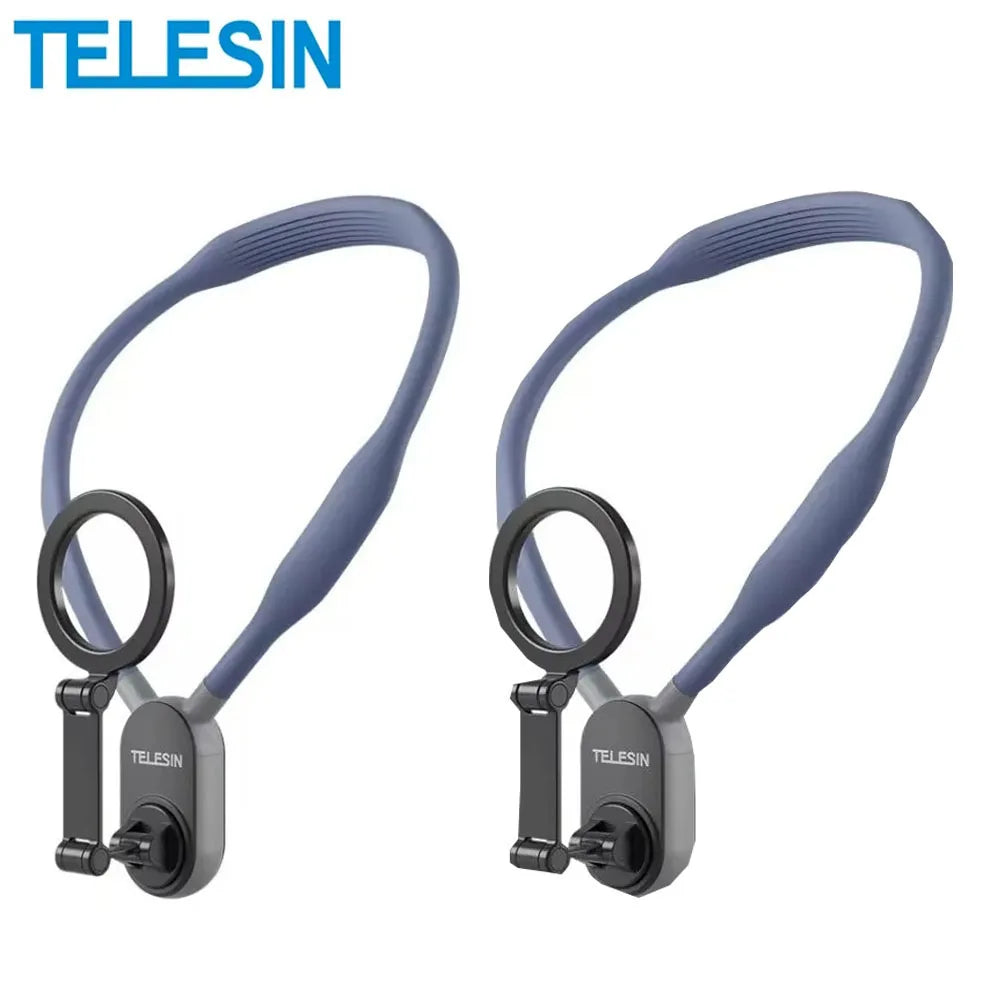 TELESIN Silicone Magnetic Quick Release Neck Mount Hold for IPhone 15 14 13 12 11 10 SAMSUNG HUAWEI XIAOMI Phone Accessories